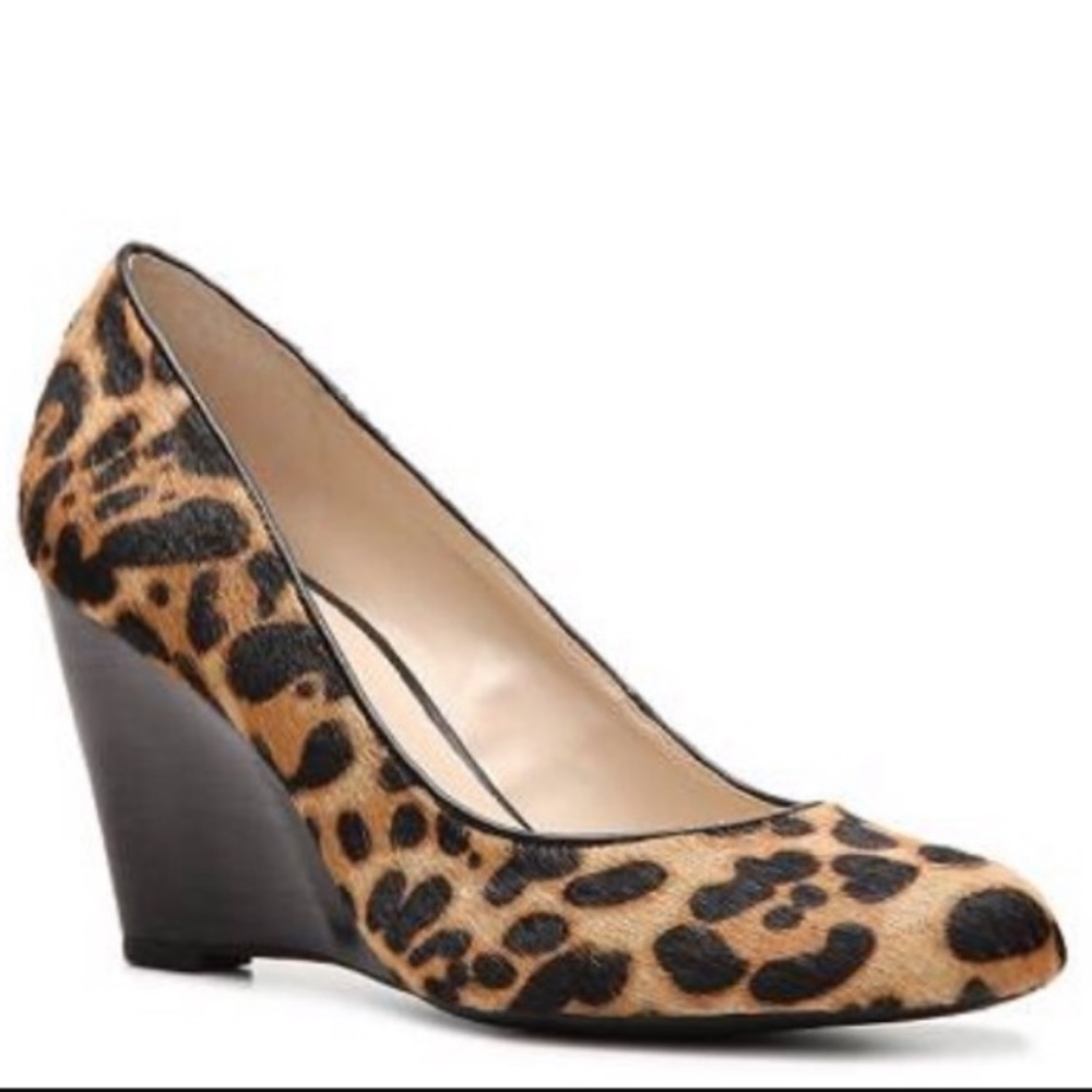 Franco Sarto Helio Leopard Wedge 9 EUC